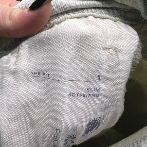 Anthropologie Pilcro Women's Distressed Slim Boyfriend Jeans Blue‎ Size 29 - Picture 6 of 6